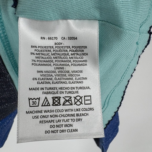 Anthropologie Maeve Metallic Sunburst Pleated Midi Skirt Blue Green Women Size S - Picture 5 of 6